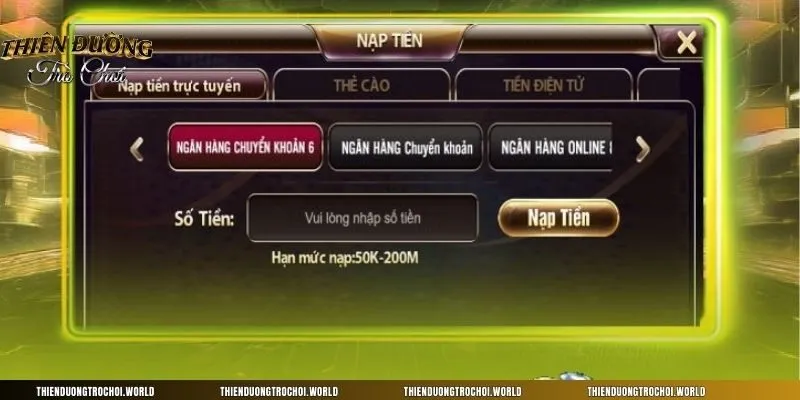 Nạp tiền TDTC dễ dàng qua ngân hàng